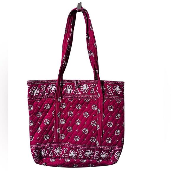 NWOT – Vera Bradley Tote & NWT Makeup Bag Set Retired Red Bandana Print, Vintage - Picture 1 of 11